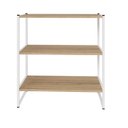 Ver imagem 1 de Prateleira de Parede Escritório Tripla 63cm X 66cm Industrial Executive Marrom Macadâmia/Branco