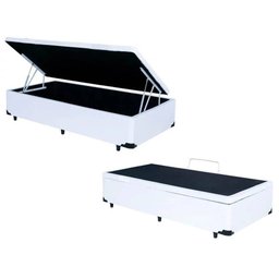 Cama Box Baú Solteiro Conforto Sintético Branco + Colchão Solteiro Conforto Espuma D33 com Eps 14x88 - 3