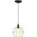 Ver imagem 1 de Pendente Aramado Globo Luminária Lustre Teto Retrô Vintage Industrial Balcão Dourado