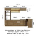 Ver imagem 4 de Armário de Cozinha Completa 315cm Rustic Glamy Madesa 01