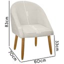 Ver imagem 5 de Kit 2 Banqueta Poltrona Lua Bouclê Ideal para Sala Penteadeira ou Salão:bege Claro