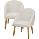Ver imagem 1 de Kit 2 Banqueta Poltrona Lua Bouclê Ideal para Sala Penteadeira ou Salão:bege Claro