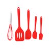 Kit 5 Utensílios de Cozinha de Silicone com Fue - Vermelho - 1