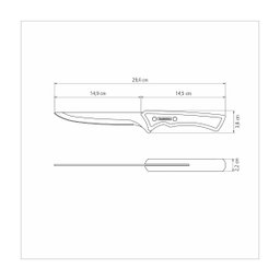 Faca para Desossar Tramontina Churrasco Black com Lâmina em Aço Inox Escurecido e Cabo de Madeira 6" - 3