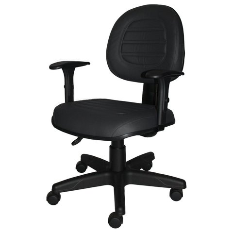 Cadeira Escritório Giratória Diretor Back System Braço Regulável Executiva Metal Preto