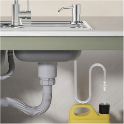 Dispenser Sabao Detergente Sabonete Liquido Mangueira Pia Cozinha Banheiro Embutir Suporte Dosador H - 5