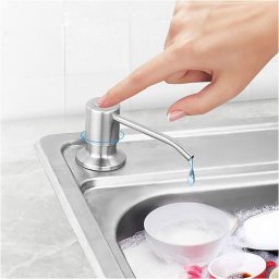 Dispenser Sabao Detergente Sabonete Liquido Mangueira Pia Cozinha Banheiro Embutir Suporte Dosador H - 4