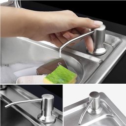 Dispenser Sabao Detergente Sabonete Liquido Mangueira Pia Cozinha Banheiro Embutir Suporte Dosador H - 3