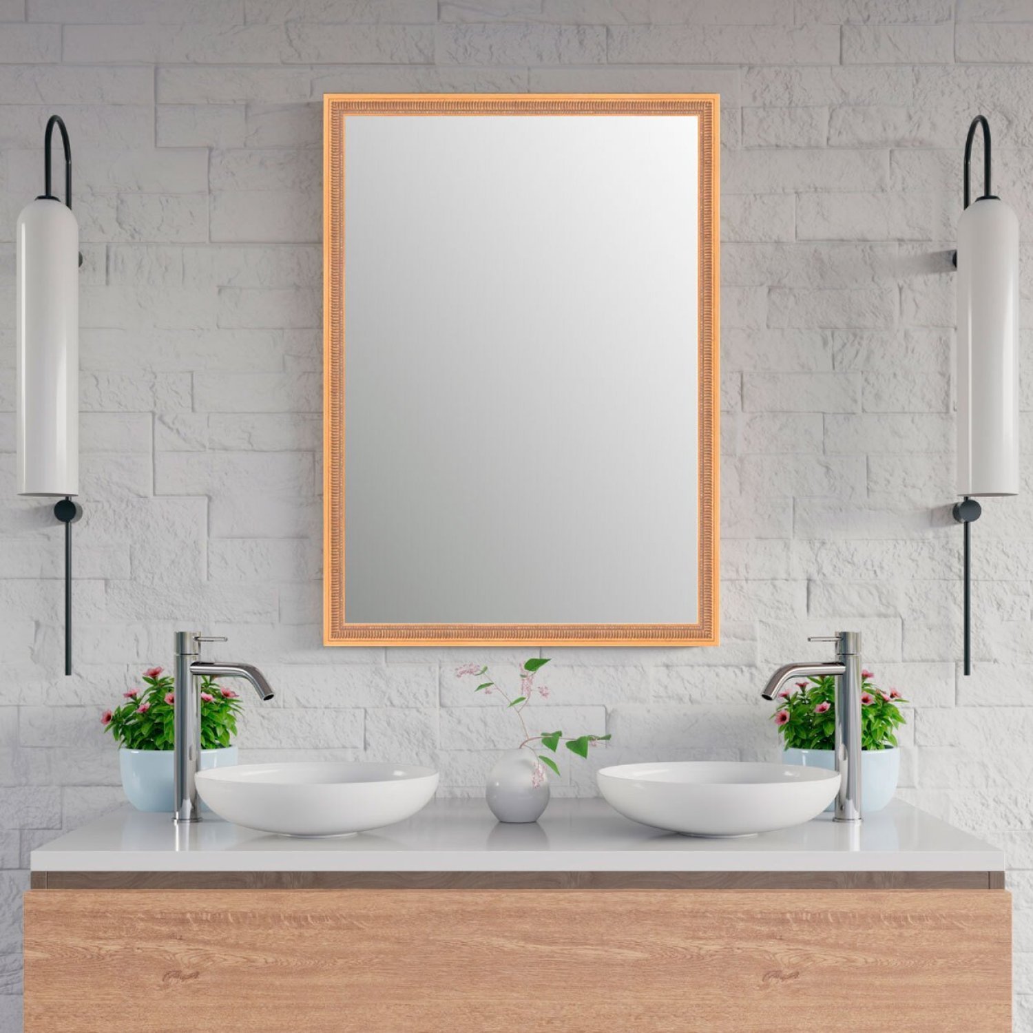 Espelho Decorativo Retangular com Moldura 70cmx50 cm Decore Pronto - 1