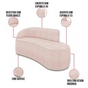 Ver imagem 3 de Sofá 3 Lugares Orgânico 180cm Morgan e 2 Poltronas Lua Bouclê Rosê D03 - D’Rossi