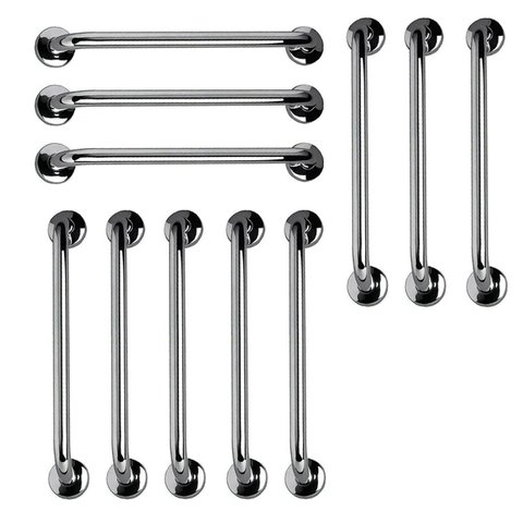 Barra Apoio 60cm Aço Inox Kit 11 Unidades Suporte Acessibilidade Idoso Gestante Criança Deficiente B