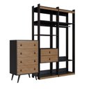 Ver imagem 2 de Guarda Roupa Aberto Closet 1 Cabideiro 2 Gavetas com Cômoda 4 Gavetas Wood 