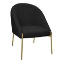 Ver imagem 1 de Banqueta Poltrona Lua Pé Metal Bouclê Ideal para Sala Penteadeira ou Salão:preto