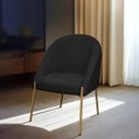 Ver imagem 5 de Banqueta Poltrona Lua Pé Metal Bouclê Ideal para Sala Penteadeira ou Salão:preto