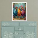 Ver imagem 2 de Quadro Decorativo Amigas Galinhas 24x18cm:moldura Branca