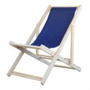 Ver imagem 1 de Espreguiçadeira Preguiçosa Dobrável sem Braço em Madeira Maciça - Azul Marinho