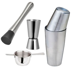 KIT BARMAN - COQUETELEIRA - 2 DOSADORES - SOCADOR DE FRUTAS Nutri-Family
