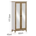 Ver imagem 4 de Armario Organizador Multiuso Com Espelho MDF/Madeira Maciça 2802 Prata Off White Freijo FNT