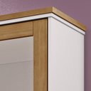 Ver mais imagens de Armario Organizador Multiuso Com Espelho MDF/Madeira Maciça 2802 Prata Off White Freijo FNT