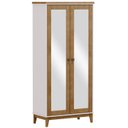 Ver imagem 2 de Armario Organizador Multiuso Com Espelho MDF/Madeira Maciça 2802 Prata Off White Freijo FNT