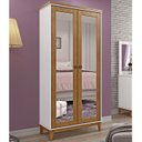 Ver imagem 1 de Armario Organizador Multiuso Com Espelho MDF/Madeira Maciça 2802 Prata Off White Freijo FNT