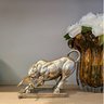 Escultura Touro Decorativo Bronze Resina 12x16x9cm Pet Decor - 2