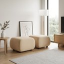 Ver imagem 1 de Puff para Sala KIT2 Orgânico Nara 60 cm Base Fixa Moderno Bouclê D03 - D'Rossi