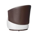 Ver imagem 3 de Poltrona Organica Recepção para Sala Aisha Corano Marrom e Veludo Branco - Incasa Decor