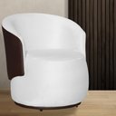 Ver imagem 2 de Poltrona Organica Recepção para Sala Aisha Corano Marrom e Veludo Branco - Incasa Decor