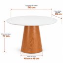 Ver imagem 4 de Conjunto Mesa Íris Redonda e 4 Cadeiras Serena Estofadas Madeira Maciça Espresso Móveis
