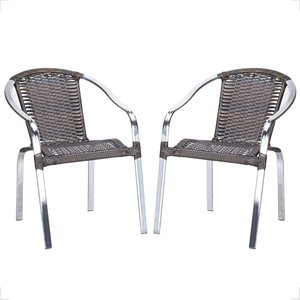 2 Cadeira Maresia Aluminio Polido Fibra Sintetica Tr. Simples - Pedra Ferro