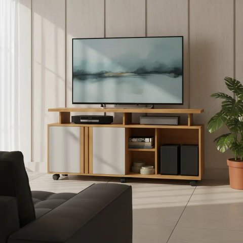 Rack para TV Sala de Estar Ate 58 Polegadas 1 Porta de Correr 136cm - JCM