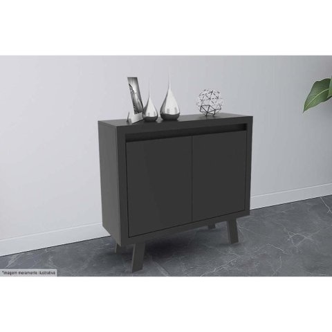 Buffet de Sala Jantar Me4187 C/ 2 Portas Preto - Tecno Mobili