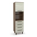 Ver imagem 1 de Paneleiro Evolution Plus Microondas 1 Porta 4 Gavetas Tannat/Legno Crema Batrol
