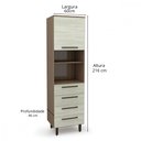 Ver imagem 3 de Paneleiro Evolution Plus Microondas 1 Porta 4 Gavetas Tannat/Legno Crema Batrol