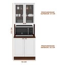 Ver imagem 4 de Paneleiro 4 Portas 213 cm Vidro Estilo Americano Nogueira Branco Unna Poliman