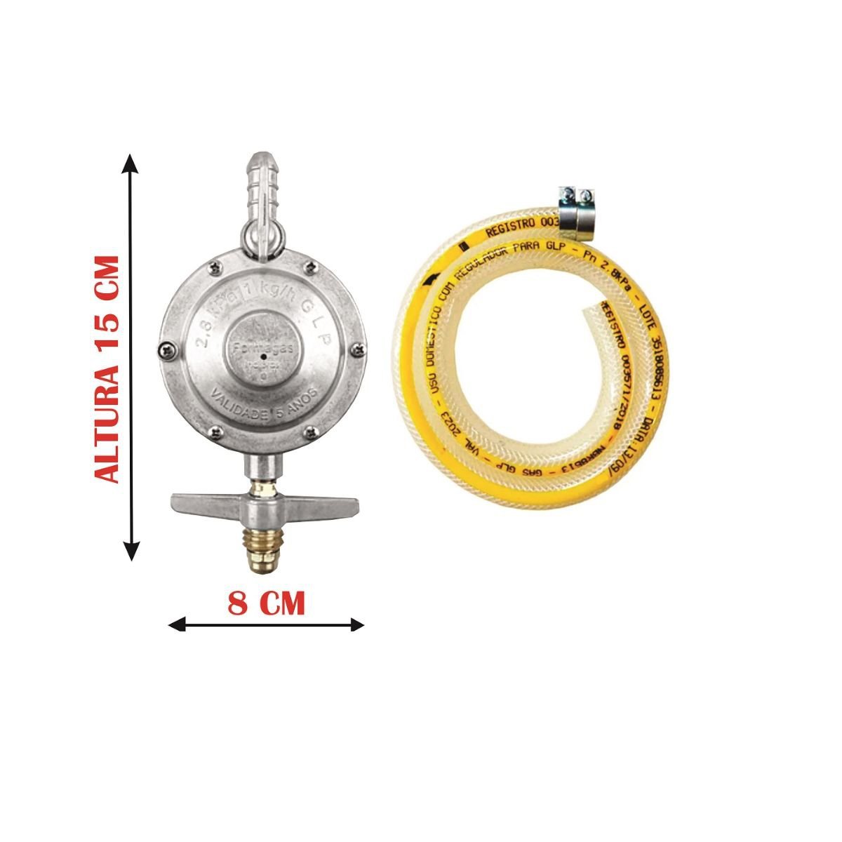Registro Gás Cozinha Botijão Regulador Kit Mangueira 3 metro - 3