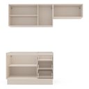 Ver imagem 5 de Cozinha Koya 3 Peças 200x214cm Armários Aéreos Balcão 2 Portas com Rodapé Creme 250033