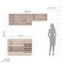 Ver imagem 6 de Cozinha Koya 3 Peças 200x214cm Armários Aéreos Balcão 2 Portas com Rodapé Creme 250033