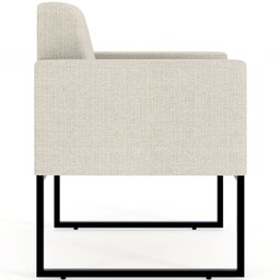 Kit 4 Poltronas Decorativas Sala e Recepção Base Fixa Metal Helô L02 Linho Champanhe - Lyam - 9