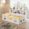 Cama Montessori Juvenil Com Livreiro 4 Compartimento Branca MC - 3