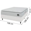 Ver imagem 4 de Cama Box Casal Queen Colchão Espuma D45 Lazio Pillow Top Branco Hellen