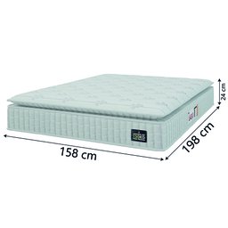 Cama Box Casal Queen Colchão Espuma D45 Lazio Pillow Top Branco Hellen - 3