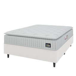 Cama Box Casal Queen Colchão Espuma D45 Lazio Pillow Top Branco Hellen - 1