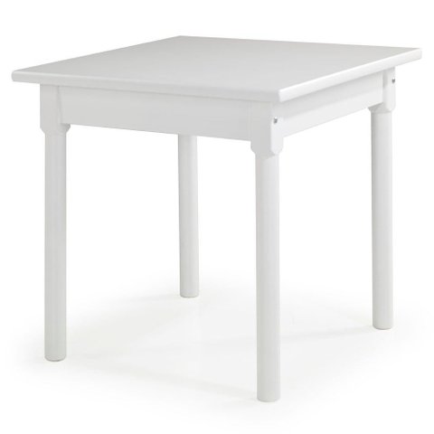 Mesa Quadrada 4 Lugares em Madeira Maciça Mv Branco