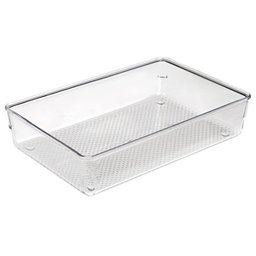 Cesta Organizadora Gaveta Armário MULTIUSO 1,5 Litros 23×15,3×5,6 cm CRISTAL 1583 PLASVALE - 1
