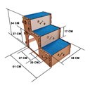 Ver imagem 5 de ESCADA 3 DEGRAUS PET CÃES E GATOS MDF 6MM REFORÇADO CARPETE AZUL SB 3 DEG AZUL