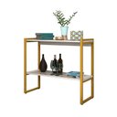 Ver imagem 1 de Aparador Ísis Industrial com Prateleira Mdf e Ferro Elegante - Dourado/off-white