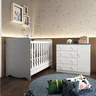 Quarto de Bebê Completo Cômoda 1 Porta 4 Gavetas Tatá com Berço Americano 3 em 1 Ben Espresso Móveis - 1
