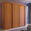 Ver imagem 1 de Guarda Roupa Casal Torino 3 Portas de Correr 4 Gavetas MDF Naturale Bom Pastor Móveis 205cm